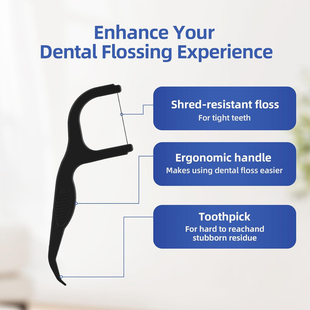 Biodegradable Charcoal Floss Picks