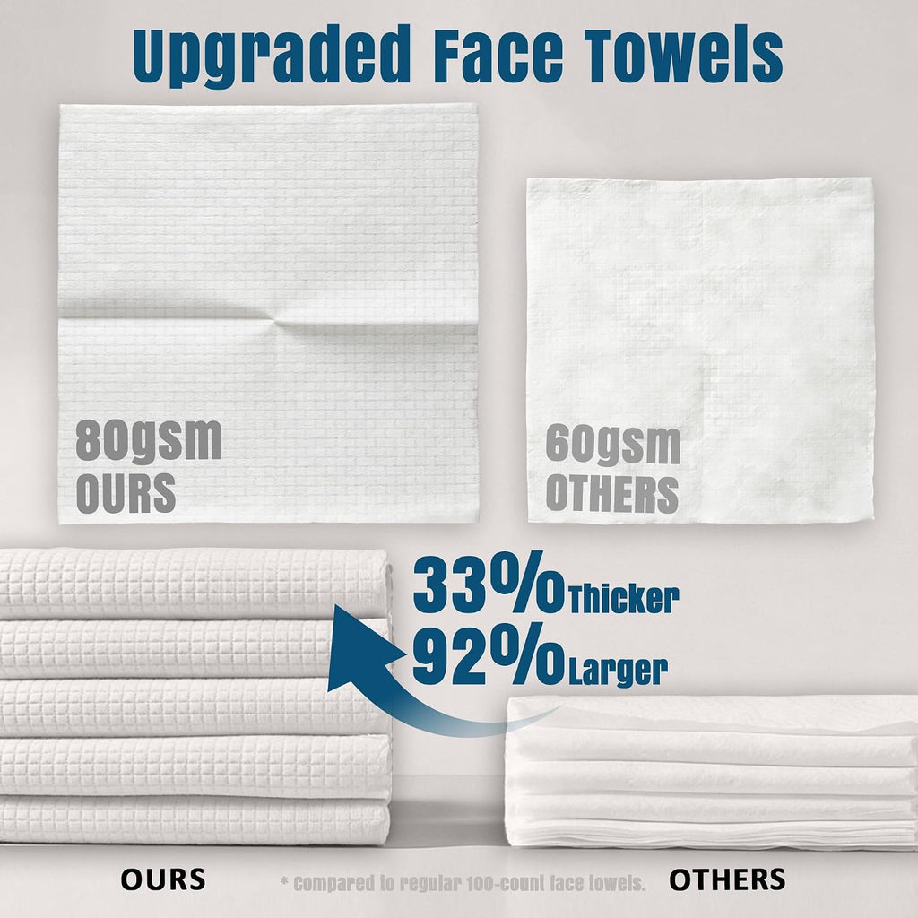 Disposable Face Towels XL, Ultra Soft & Absorbent, 50 Count